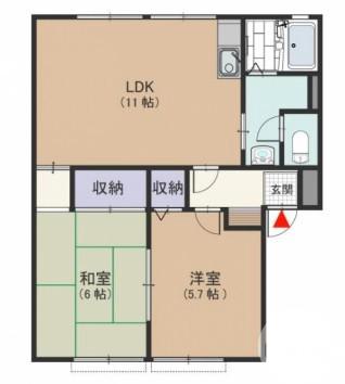 長曽根町の完工年月(1998年4月)築の賃貸アパートの間取り