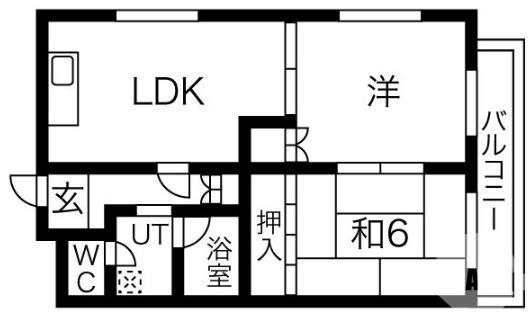 北長尾町の完工年月(1998年1月)築の賃貸マンションの間取り