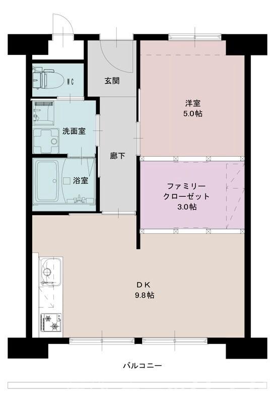 山科市営住宅1棟の間取り