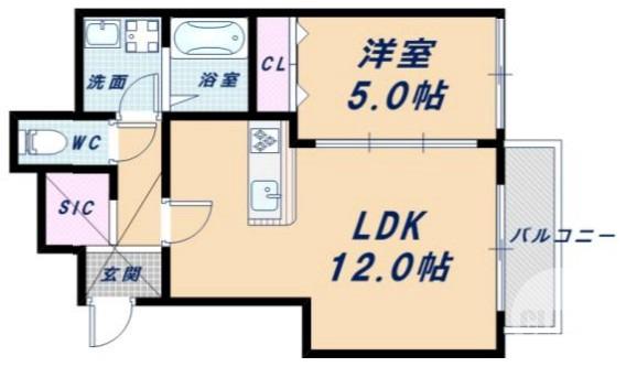 大浜中町の完工年月(2025年12月)築の賃貸アパートの間取り