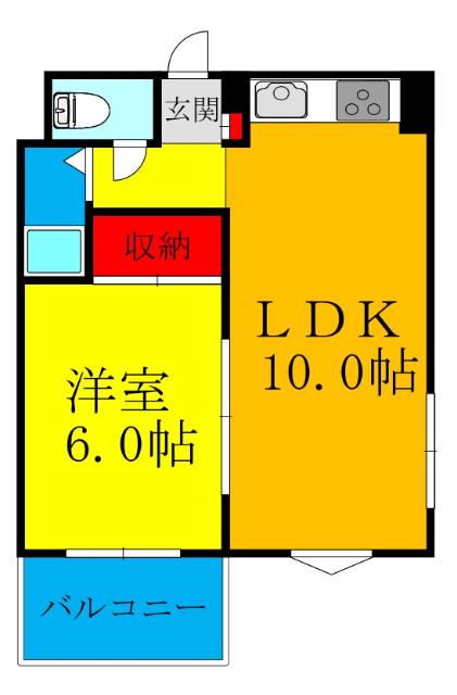 下新庄の完工年月(1990年3月)築の賃貸マンションの間取り