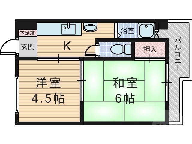 豊里の完工年月(1979年10月)築の賃貸マンションの間取り