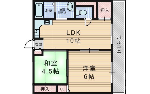 豊新の完工年月(1986年1月)築の賃貸マンションの間取り