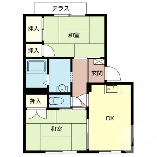 鉄砲町の完工年月(1992年4月)築の賃貸アパートの間取り