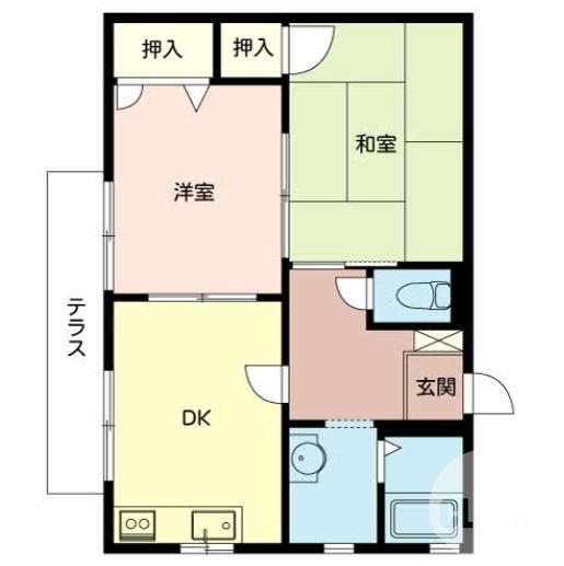 深井水池町の完工年月(1995年7月)築の賃貸アパートの間取り