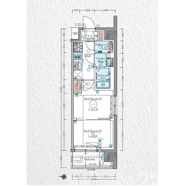 エステムコート京都祥邸(キザシテイ)の間取り