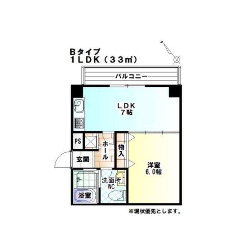 相川の完工年月(1998年5月)築の賃貸マンションの間取り