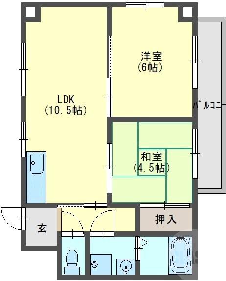 豊新の完工年月(1979年3月)築の賃貸マンションの間取り