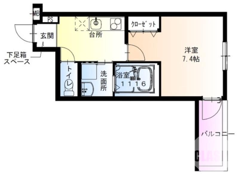 長曽根町の完工年月(2023年11月)築の賃貸アパートの間取り