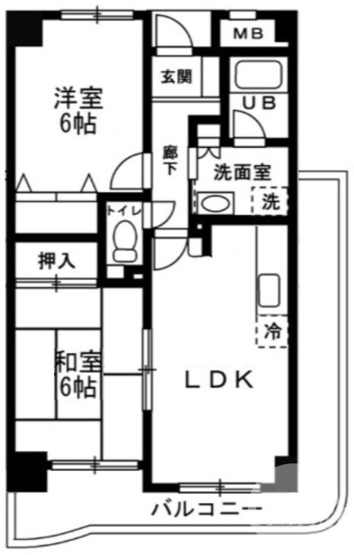 鳳東町の完工年月(1994年3月)築の賃貸マンションの間取り