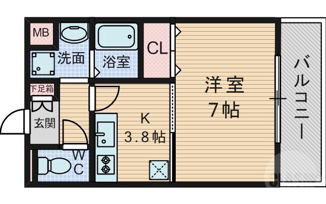 大桐の完工年月(2005年2月)築の賃貸マンションの間取り