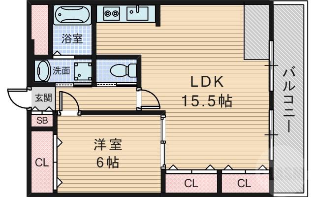 北江口の完工年月(2005年3月)築の賃貸マンションの間取り