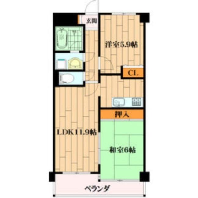 菅原の完工年月(1994年3月)築の賃貸マンションの間取り