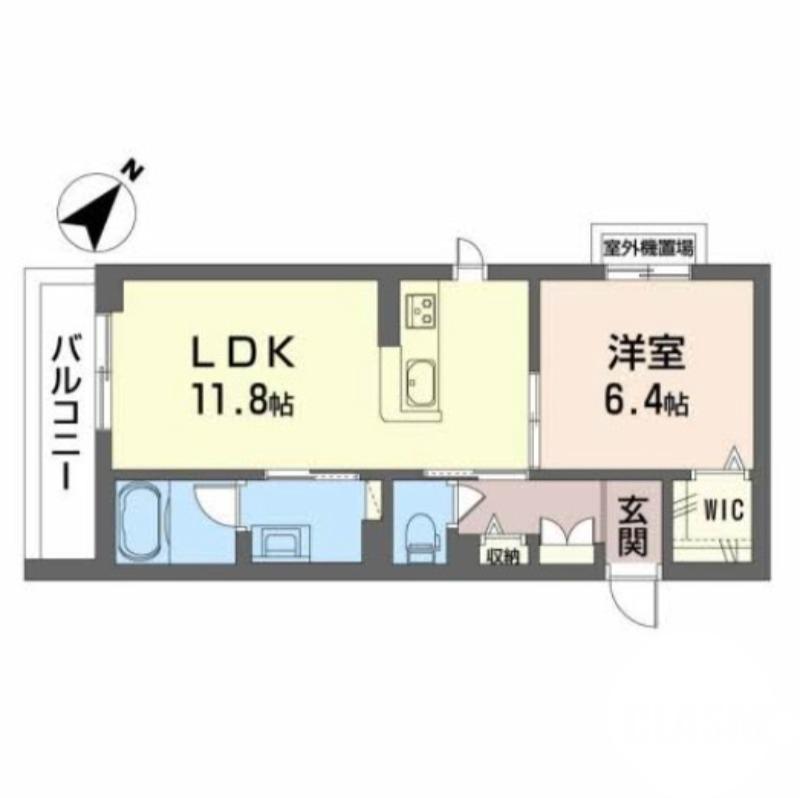 百舌鳥梅町の完工年月(2023年10月)築の賃貸マンションの間取り