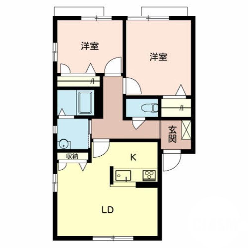 百舌鳥赤畑町の完工年月(2004年2月)築の賃貸アパートの間取り