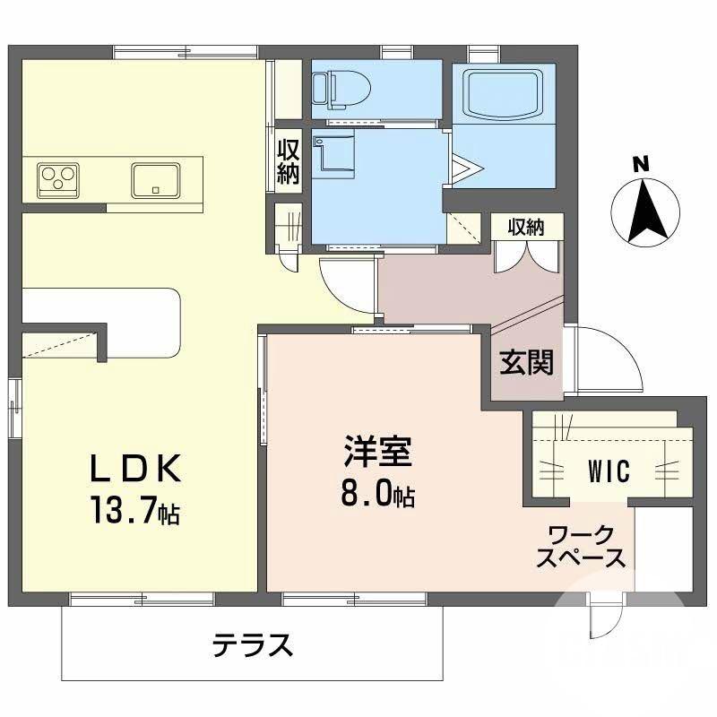 三宅中の完工年月(2003年8月)築の賃貸アパートの間取り