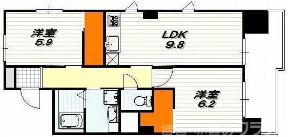IL ROSSO堀川六角 (イルロッソ堀川六角)の間取り