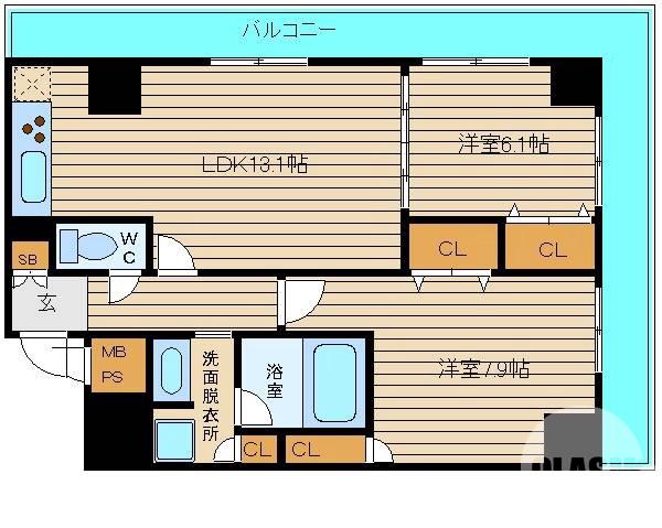 北花田口町の完工年月(2010年3月)築の賃貸マンションの間取り