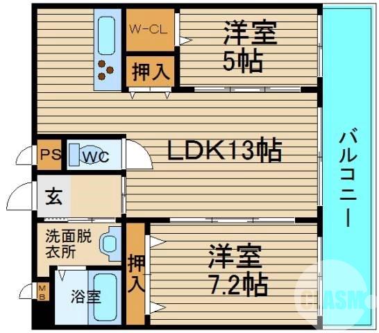 東浅香山町の完工年月(2008年10月)築の賃貸マンションの間取り