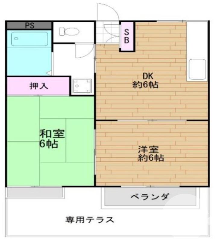 深阪の完工年月(1988年2月)築の賃貸マンションの間取り