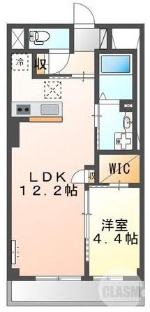 金岡町の完工年月(2023年6月)築の賃貸マンションの間取り