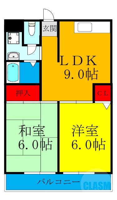 豊里の完工年月(1987年9月)築の賃貸マンションの間取り