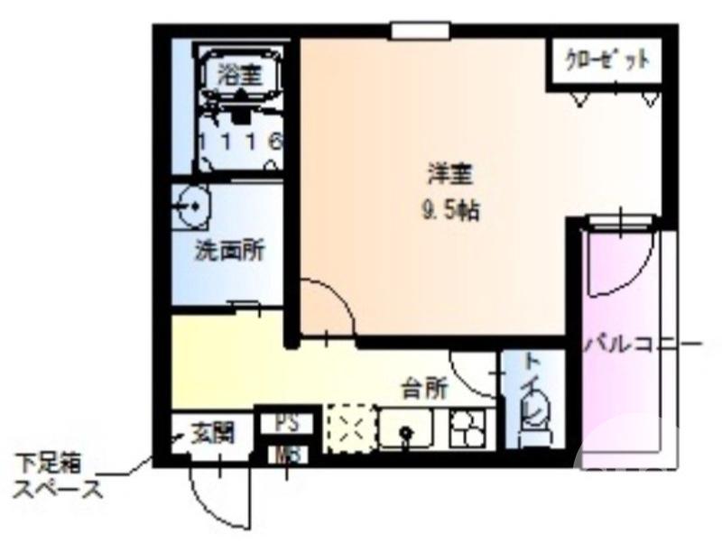 南長尾町の完工年月(2018年7月)築の賃貸アパートの間取り