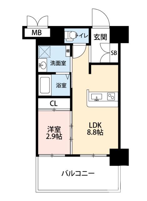 三宝町の完工年月(2021年8月)築の賃貸マンションの間取り