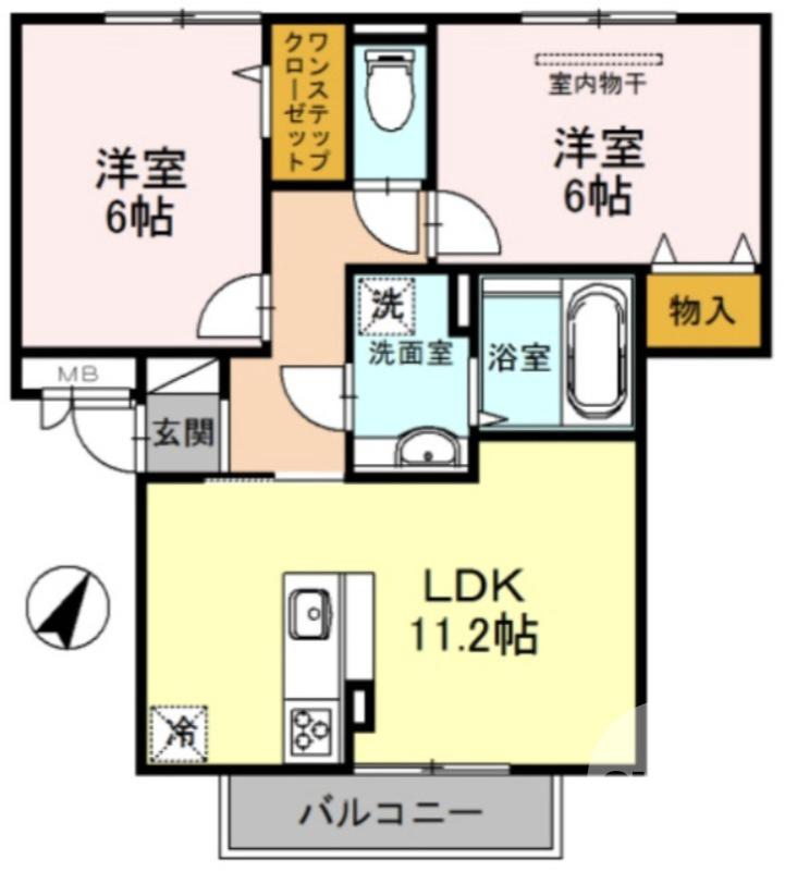 上野芝町の完工年月(2014年9月)築の賃貸アパートの間取り