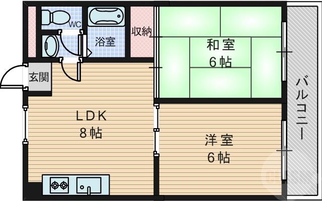 菅原の完工年月(1987年4月)築の賃貸マンションの間取り
