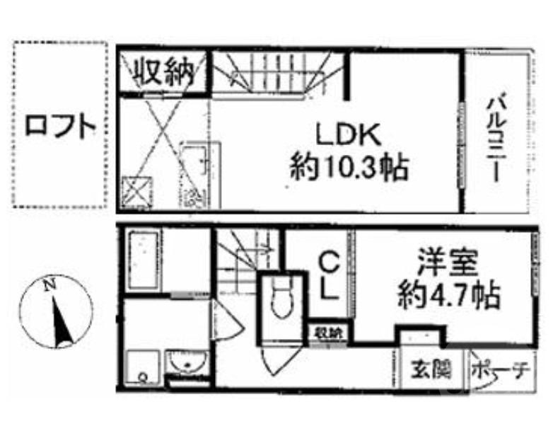 淡路の完工年月(2022年10月)築の賃貸アパートの間取り