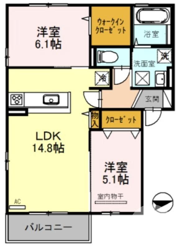 日置荘北町の完工年月(2018年3月)築の賃貸アパートの間取り