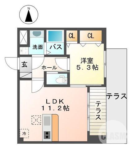 中三国ヶ丘町の完工年月(2015年12月)築の賃貸マンションの間取り