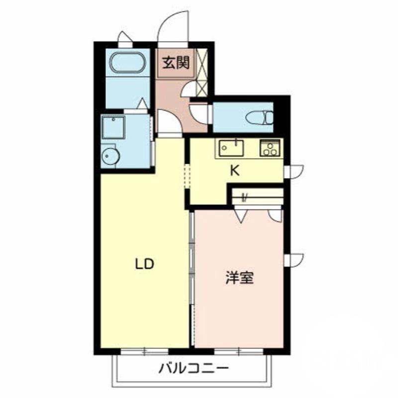 向陵中町の完工年月(2006年10月)築の賃貸アパートの間取り