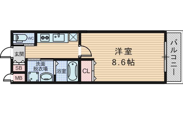 東中島の完工年月（2015年2月）築の賃貸マンションの間取り