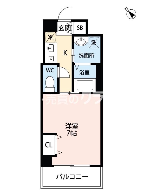 塩草の完工年月(2014年1月)築の賃貸マンションの間取り