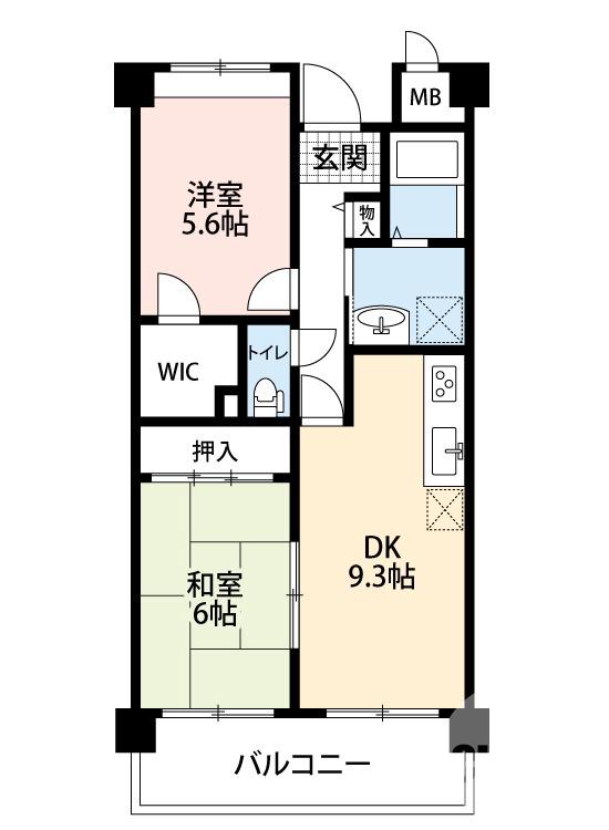 栄橋町の完工年月(1996年5月)築の賃貸マンションの間取り