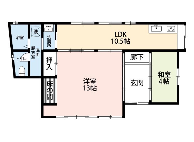 平井町の完工年月(1962年1月)築の賃貸一戸建ての間取り