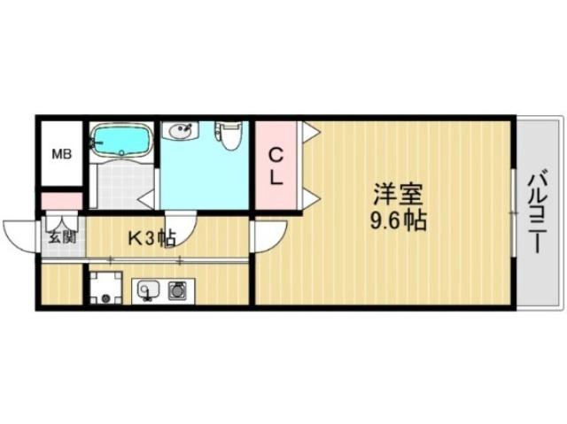 出島浜通の完工年月(2008年8月)築の賃貸マンションの間取り
