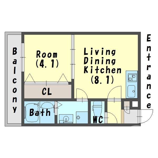 石津町の完工年月(2022年1月)築の賃貸アパートの間取り