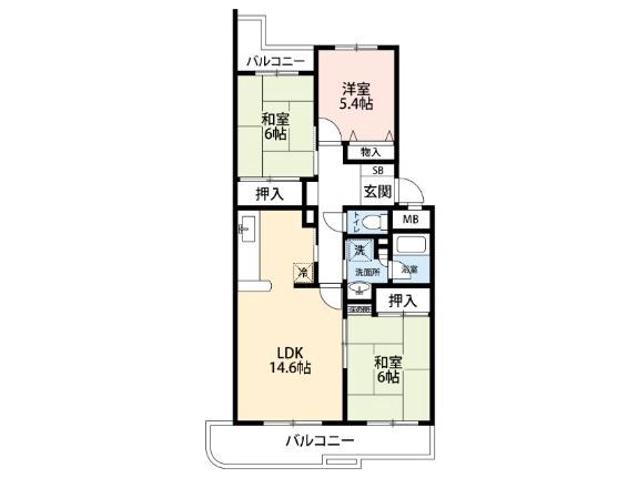 浜寺諏訪森町西の完工年月(1992年6月)築の賃貸マンションの間取り