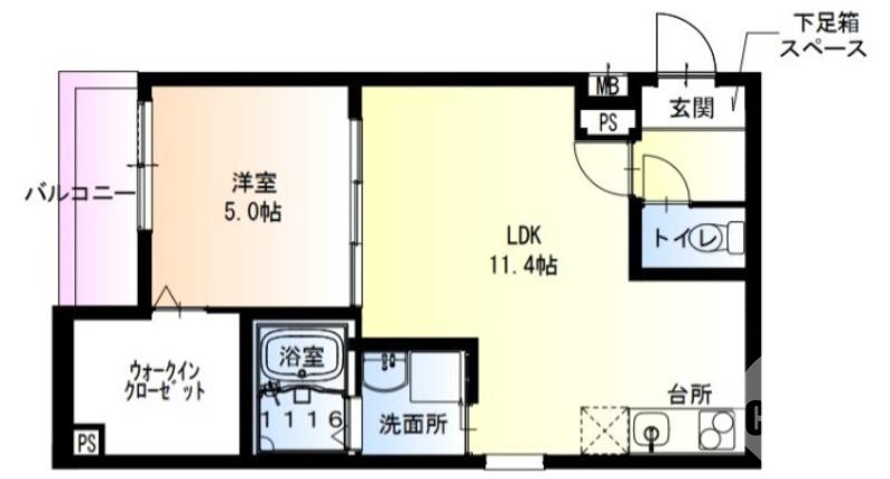 百舌鳥本町の完工年月(2026年2月)築の賃貸アパートの間取り