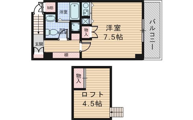 豊新の完工年月(1991年10月)築の賃貸マンションの間取り