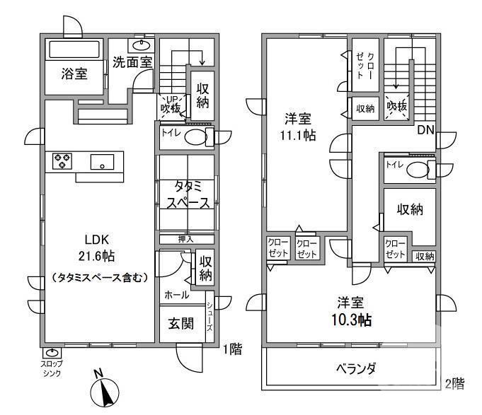 鶴田町の完工年月(2016年9月)築の賃貸一戸建ての間取り