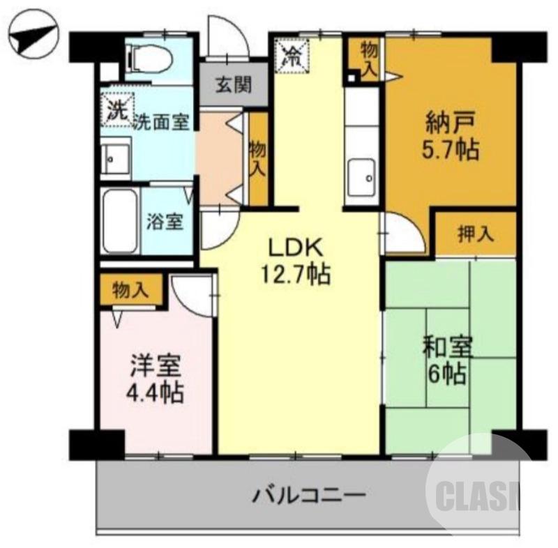 中百舌鳥町の完工年月(2000年3月)築の賃貸マンションの間取り