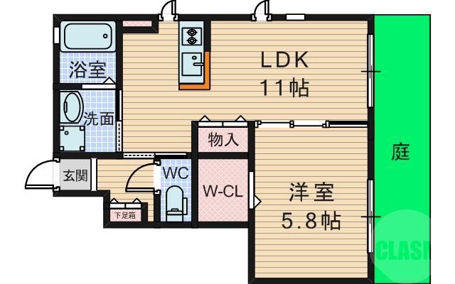 大桐の完工年月(2016年3月)築の賃貸アパートの間取り