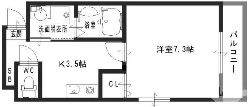 向陵中町の完工年月(2005年11月)築の賃貸マンションの間取り