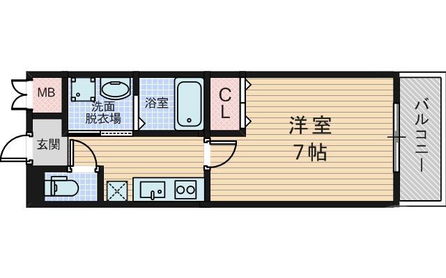 淡路の完工年月(2017年2月)築の賃貸マンションの間取り