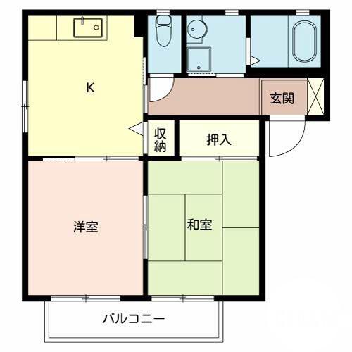 金岡町の完工年月(2000年3月)築の賃貸アパートの間取り