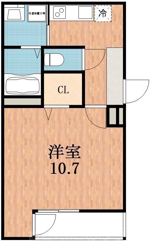 山之内の完工年月(2017年11月)築の賃貸アパートの間取り